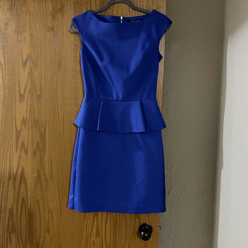 Royal Blue French Connection peplum dress.